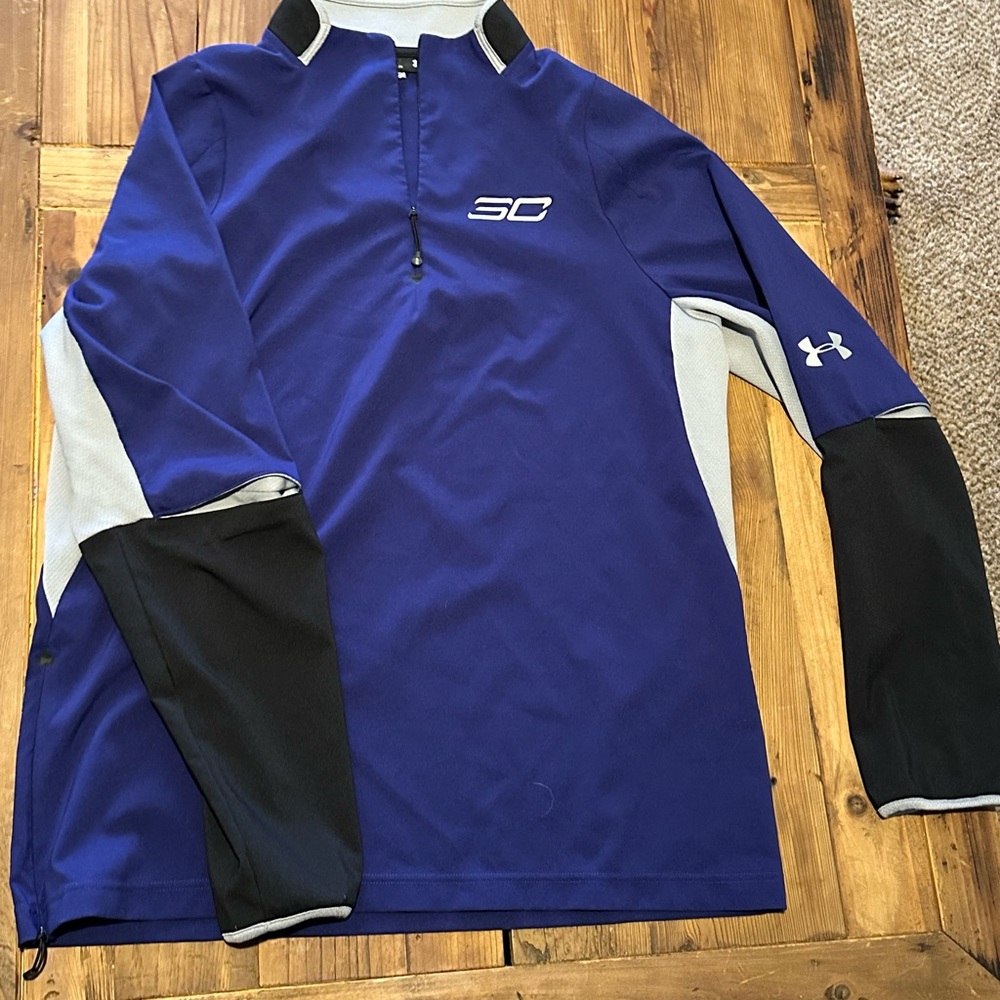 Under Armour Steph Curry Warmup Pullover
Jacket 1/4 Zip Purple Mens Size L EUC